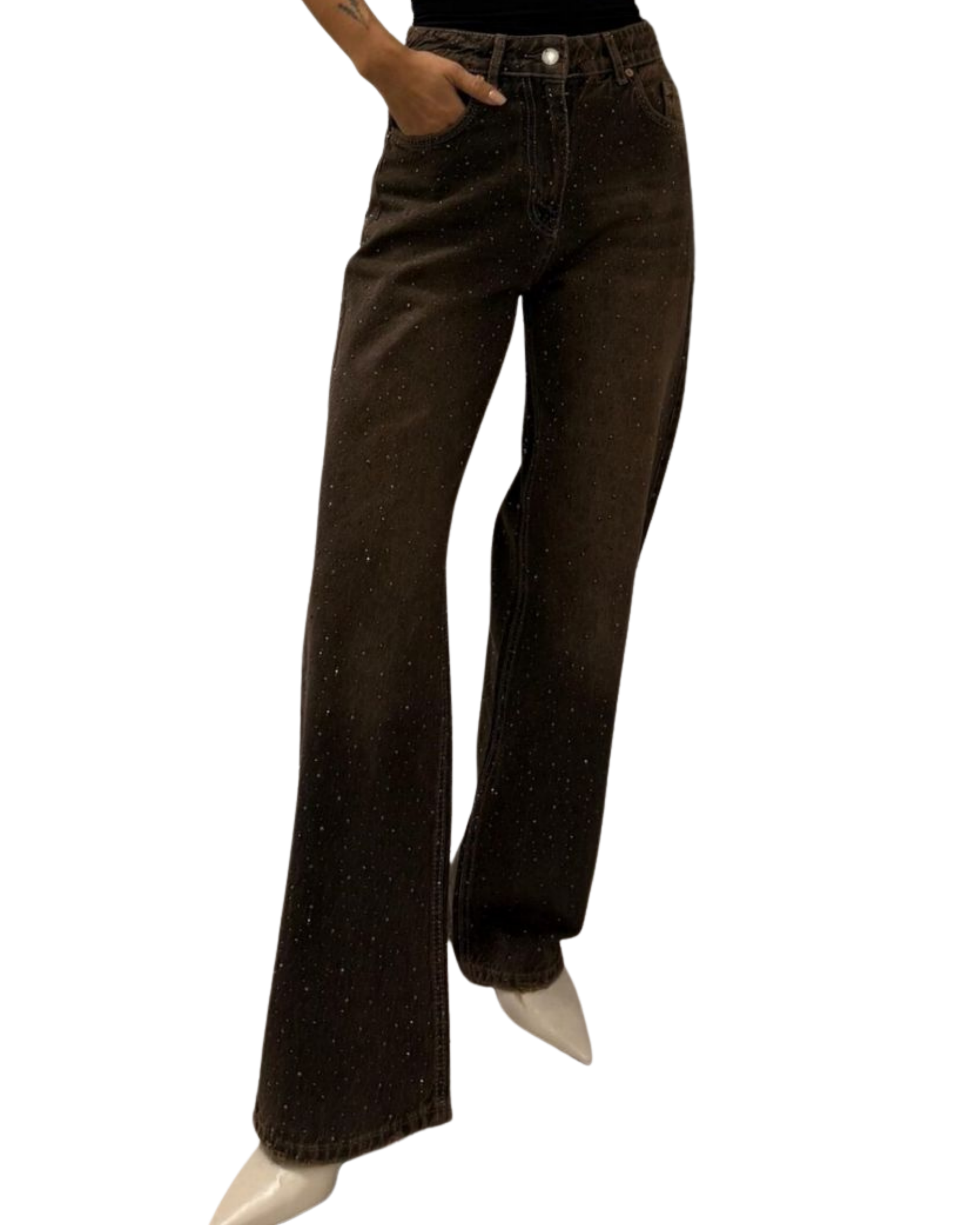 Shimmering Wide Leg Jeans