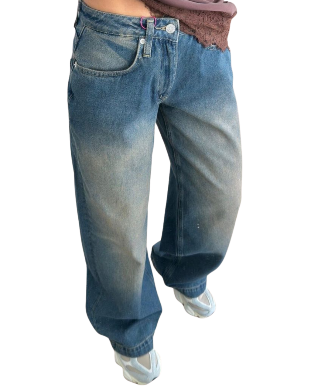 Brandin Baggy Distressed Blue Jeans