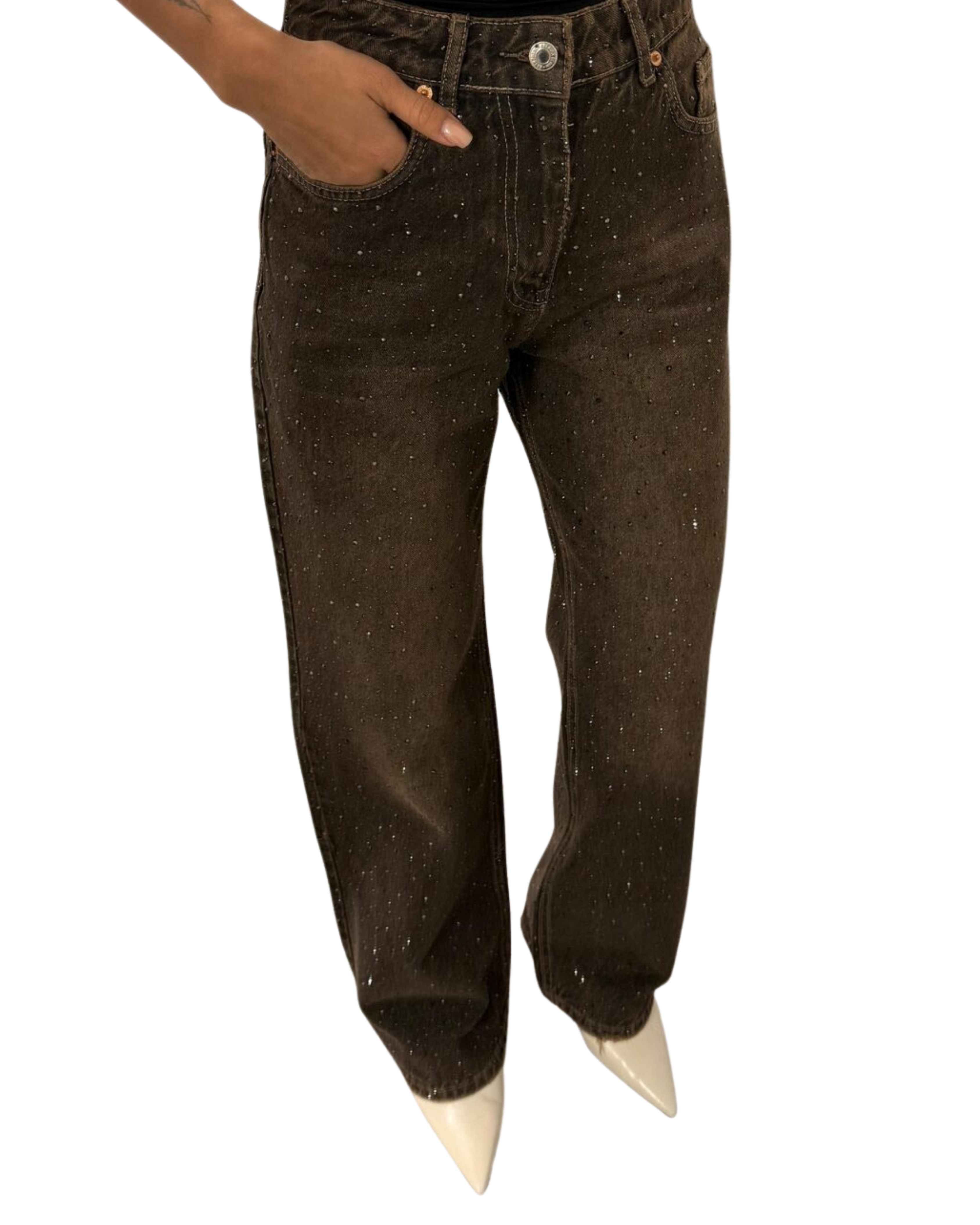 Shimmering Wide Leg Jeans