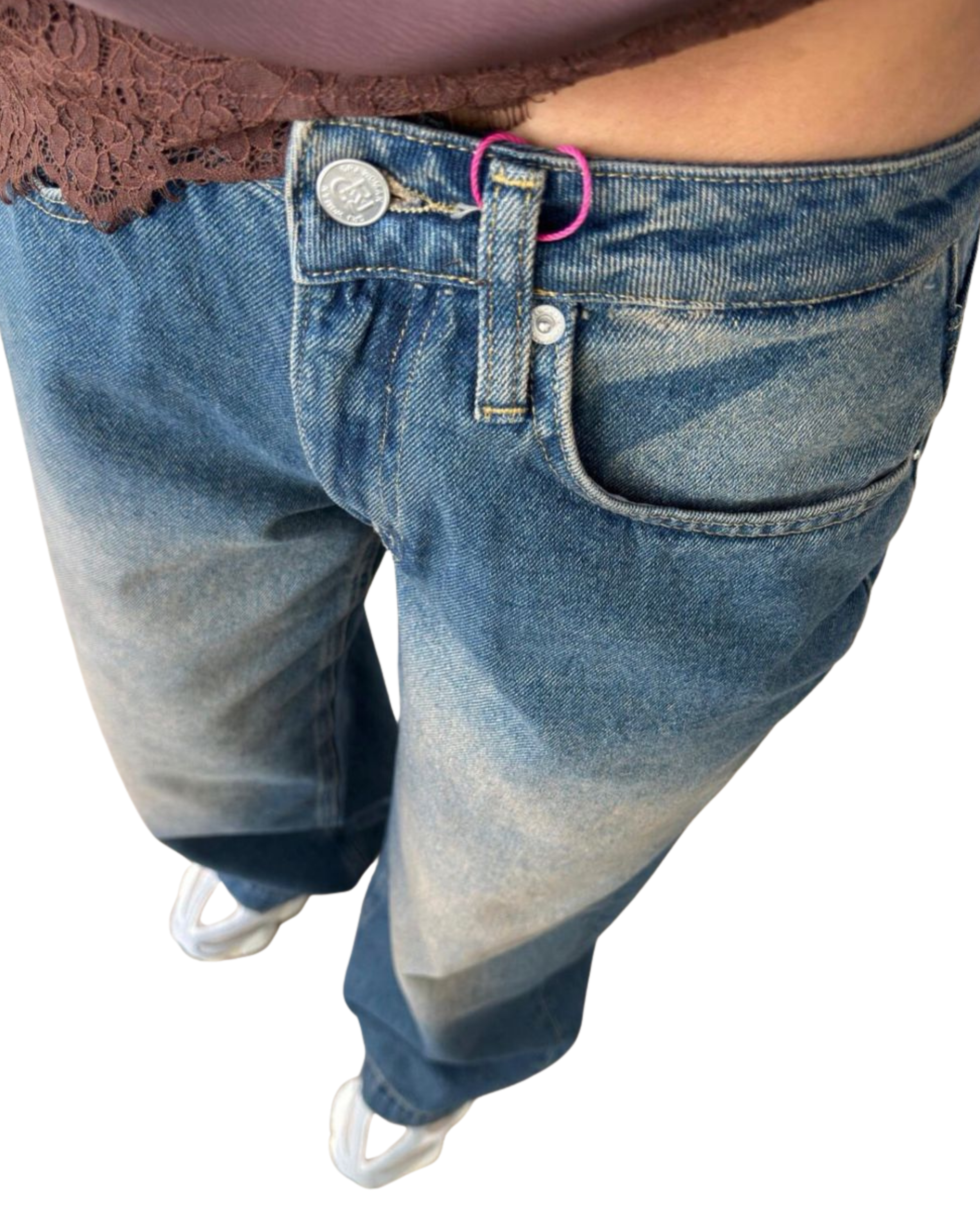 Brandin Baggy Distressed Blue Jeans