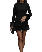 Φόρεμα με γούνα και τελείωμα