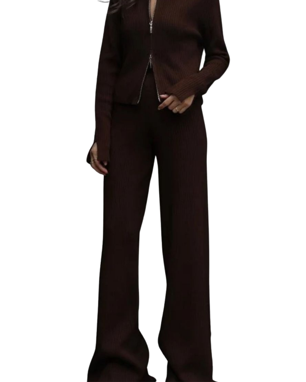 Πλεκτό Σετ με Φερμουάρ