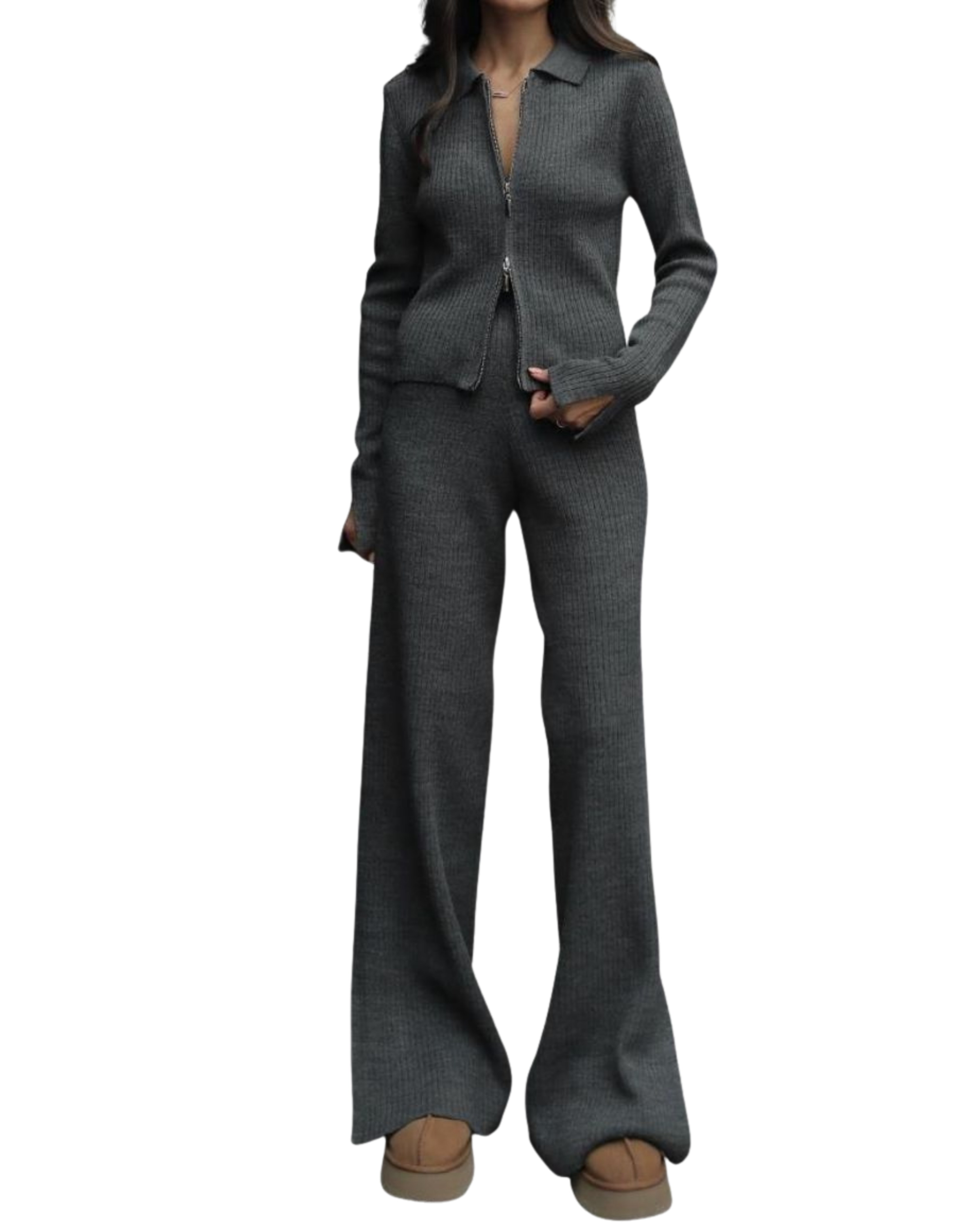 Πλεκτό Σετ με Φερμουάρ