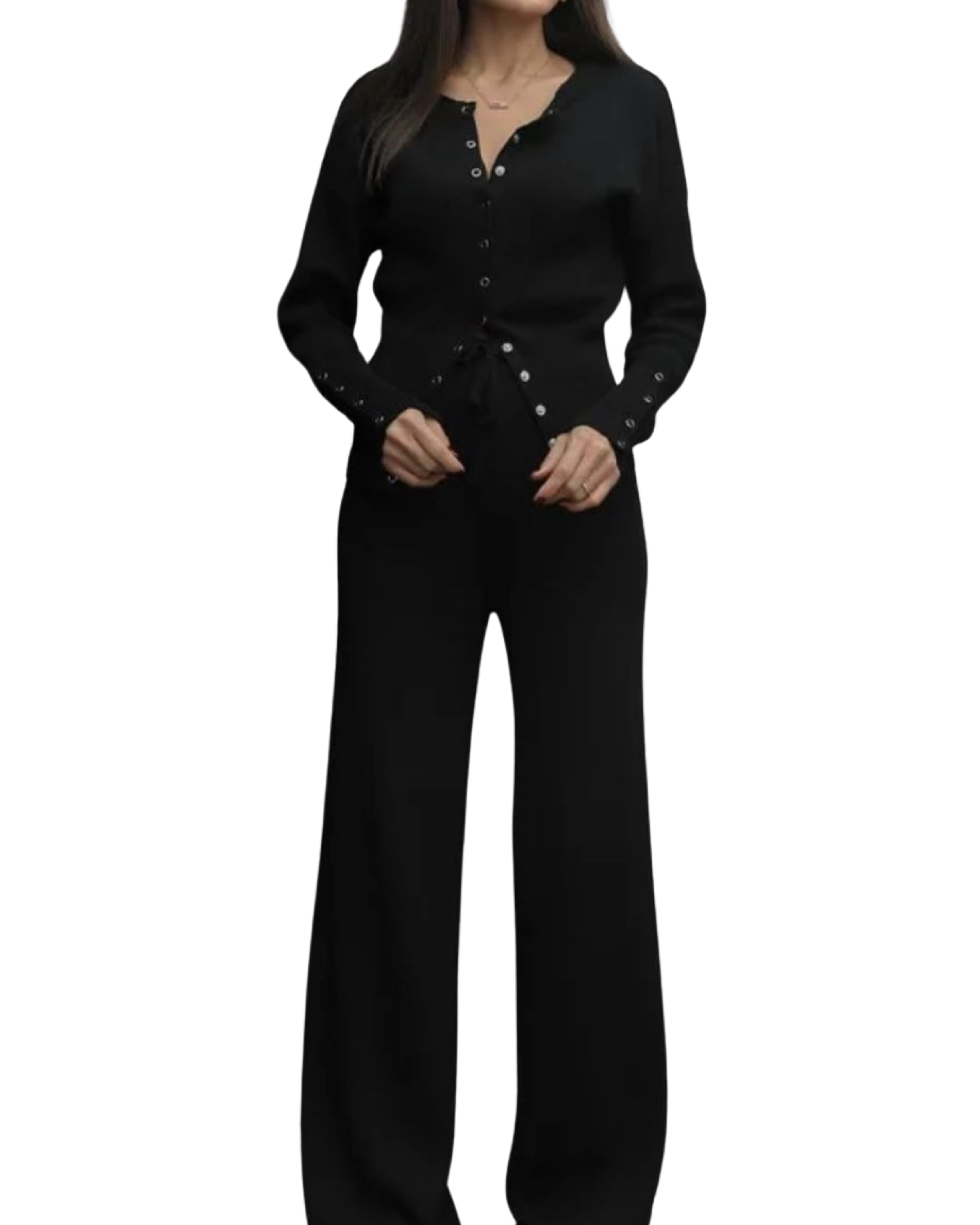 Πλεκτό Σετ με Κουμπιά