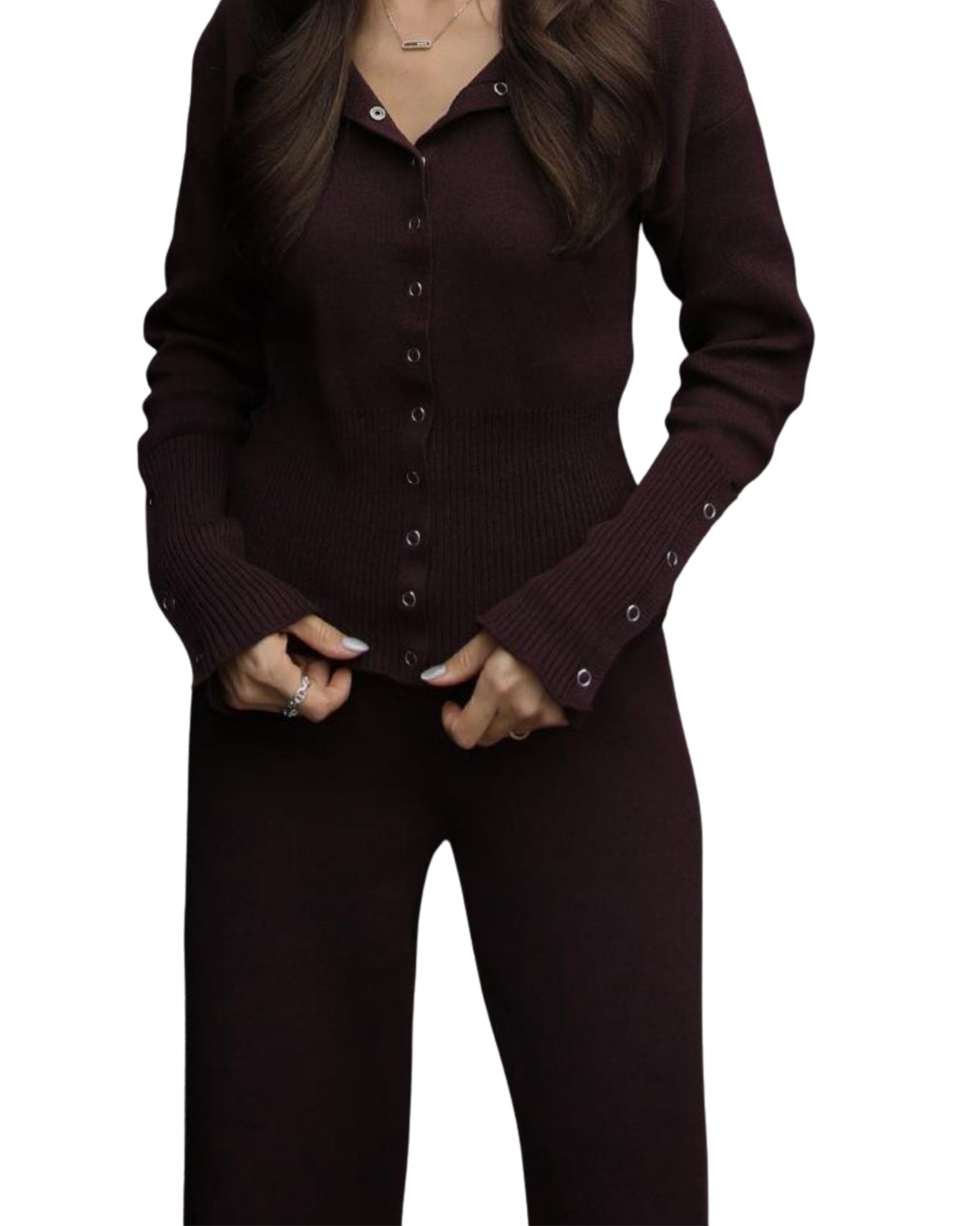 Πλεκτό Σετ με Κουμπιά